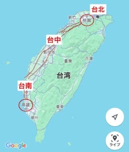 台湾の新幹線の路線図